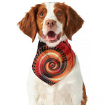 Orange Fractal Print Dog Bandana