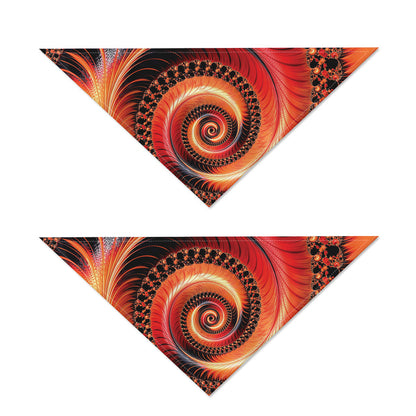 Orange Fractal Print Dog Bandana