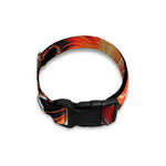 Orange Fractal Print Dog Collar