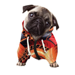 Orange Fractal Print Dog Zip Up Hoodie