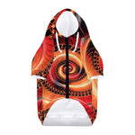 Orange Fractal Print Dog Zip Up Hoodie