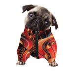 Orange Fractal Print Dog Zip Up Jacket