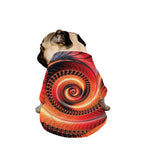 Orange Fractal Print Dog Zip Up Jacket
