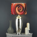Orange Fractal Print Drum Lamp Shade