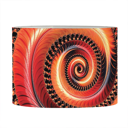 Orange Fractal Print Drum Lamp Shade
