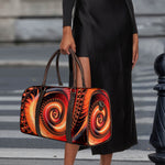 Orange Fractal Print Duffle Bag
