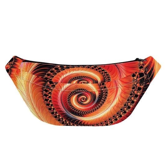 Orange Fractal Print Fanny Pack