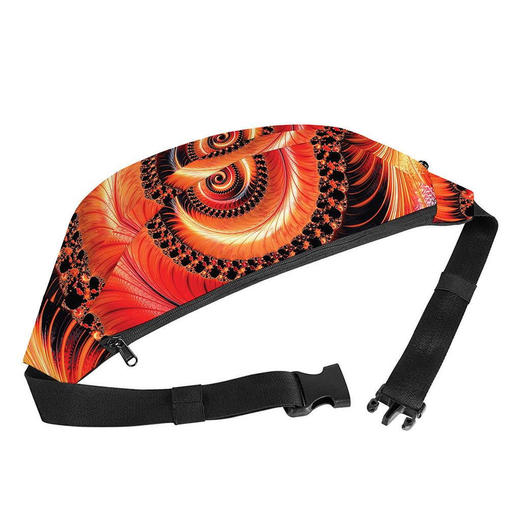 Orange Fractal Print Fanny Pack