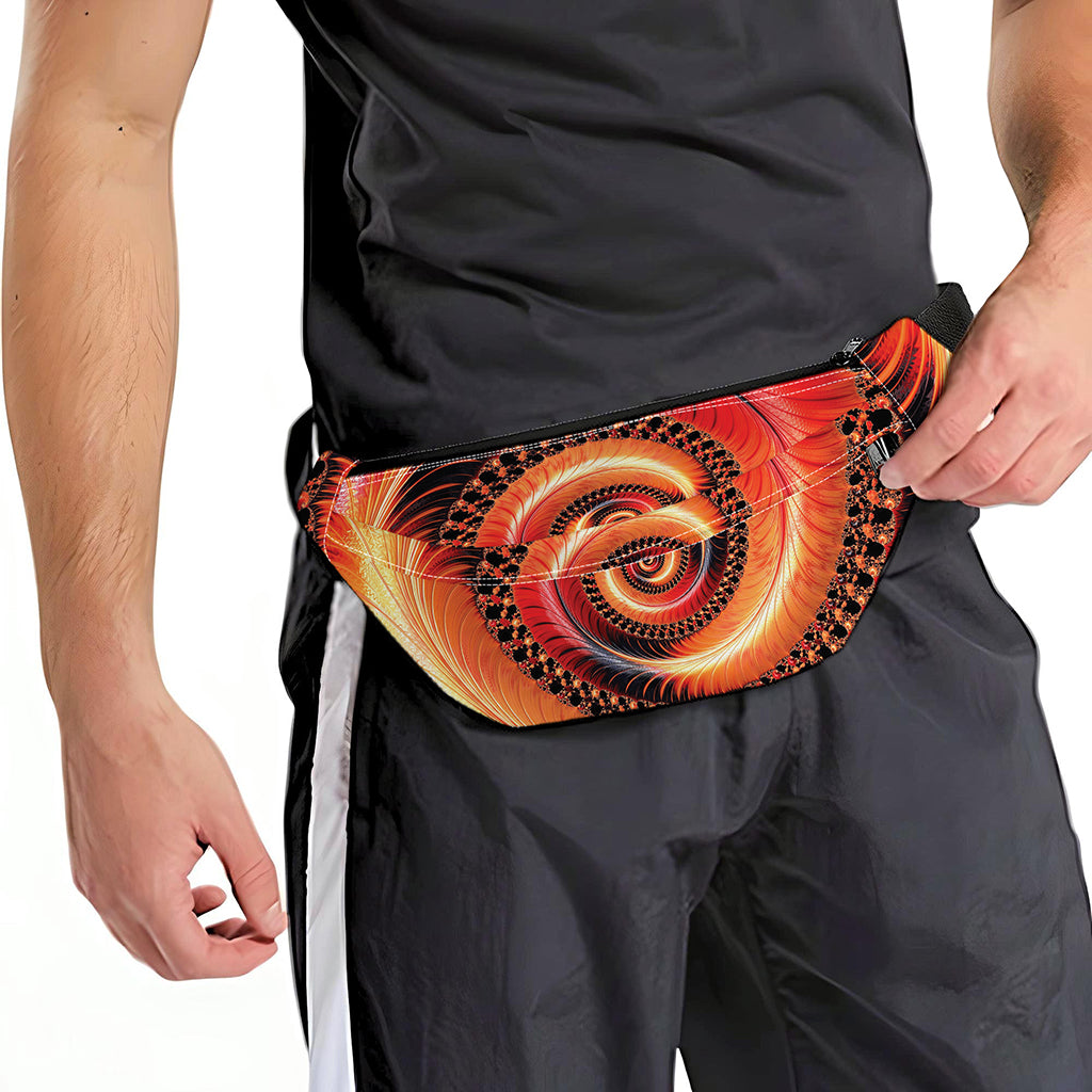 Orange Fractal Print Fanny Pack