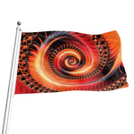 Orange Fractal Print Flag
