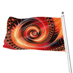 Orange Fractal Print Flag