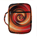 Orange Fractal Print Front Pocket Bible Bag