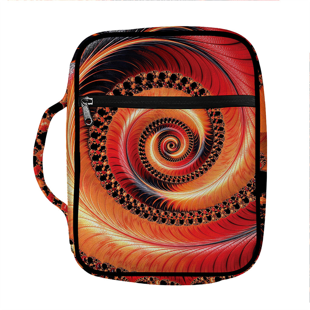 Orange Fractal Print Front Pocket Bible Bag
