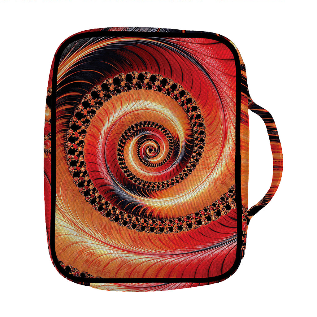 Orange Fractal Print Front Pocket Bible Bag