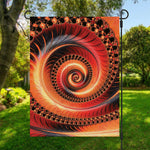 Orange Fractal Print Garden Flag