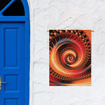 Orange Fractal Print Garden Flag