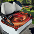 Orange Fractal Print Golf Cart Seat Cover