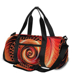 Orange Fractal Print Gym Bag