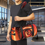 Orange Fractal Print Gym Bag