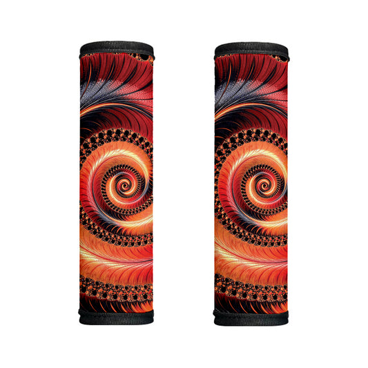 Orange Fractal Print Handle Covers