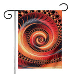 Orange Fractal Print House Flag