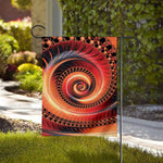 Orange Fractal Print House Flag