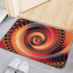 Orange Fractal Print Indoor Door Mat