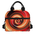 Orange Fractal Print Insulated Lunch Bag