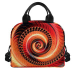 Orange Fractal Print Insulated Lunch Bag