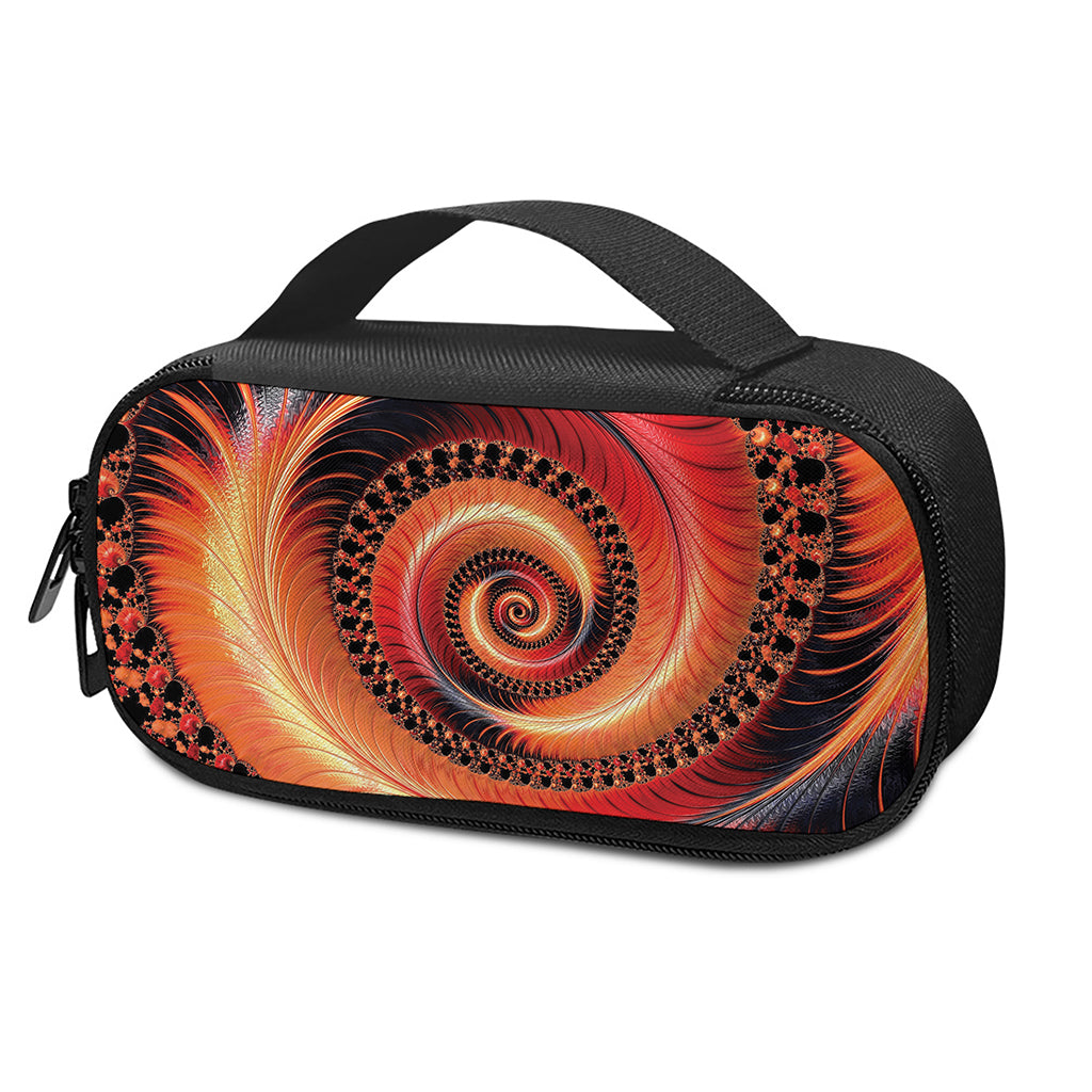 Orange Fractal Print Insulin Cooler Travel Case