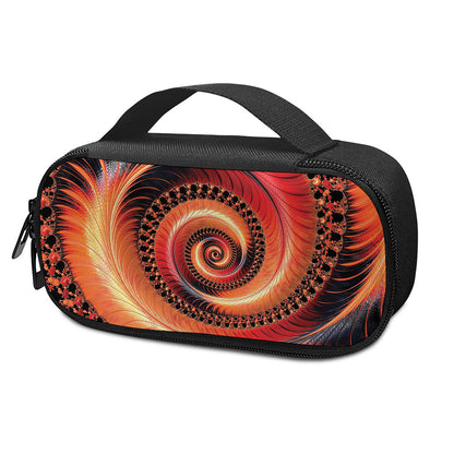 Orange Fractal Print Insulin Cooler Travel Case
