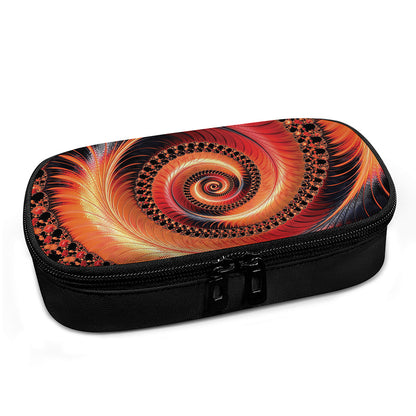 Orange Fractal Print Insulin Cooler Travel Case