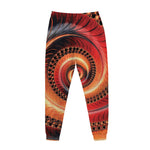 Orange Fractal Print Jogger Pants