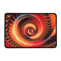 Orange Fractal Print Kitchen Mat