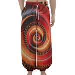Orange Fractal Print Lantern Pants