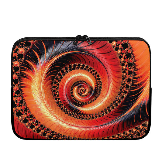 Orange Fractal Print Laptop Sleeve