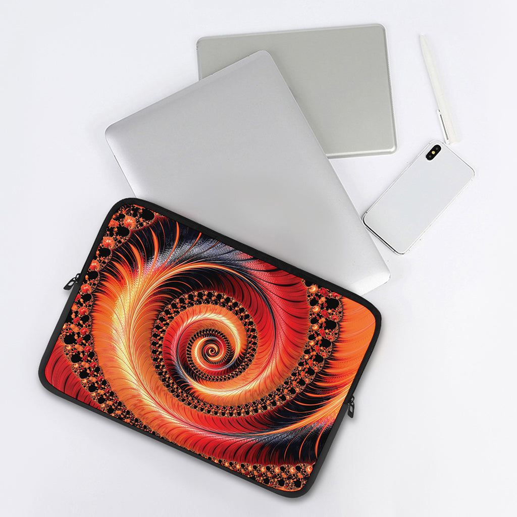 Orange Fractal Print Laptop Sleeve