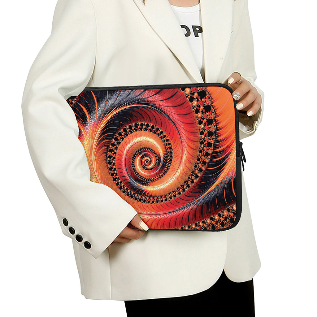 Orange Fractal Print Laptop Sleeve