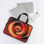Orange Fractal Print Laptop Sleeve With Handle