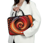 Orange Fractal Print Laptop Sleeve With Handle