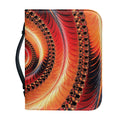 Orange Fractal Print Leather Bible Cover