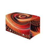 Orange Fractal Print Leather Tissue Box Cover