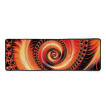Orange Fractal Print Long Kitchen Mat