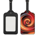 Orange Fractal Print Luggage Tag