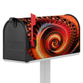 Orange Fractal Print Mailbox Cover