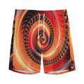 Orange Fractal Print Men's Athletic Shorts