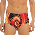 Orange Fractal Print Men's Triangle Swim Briefs