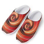 Orange Fractal Print Mesh Casual Shoes