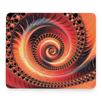 Orange Fractal Print Mouse Pad