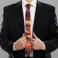 Orange Fractal Print Necktie